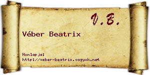 Véber Beatrix névjegykártya